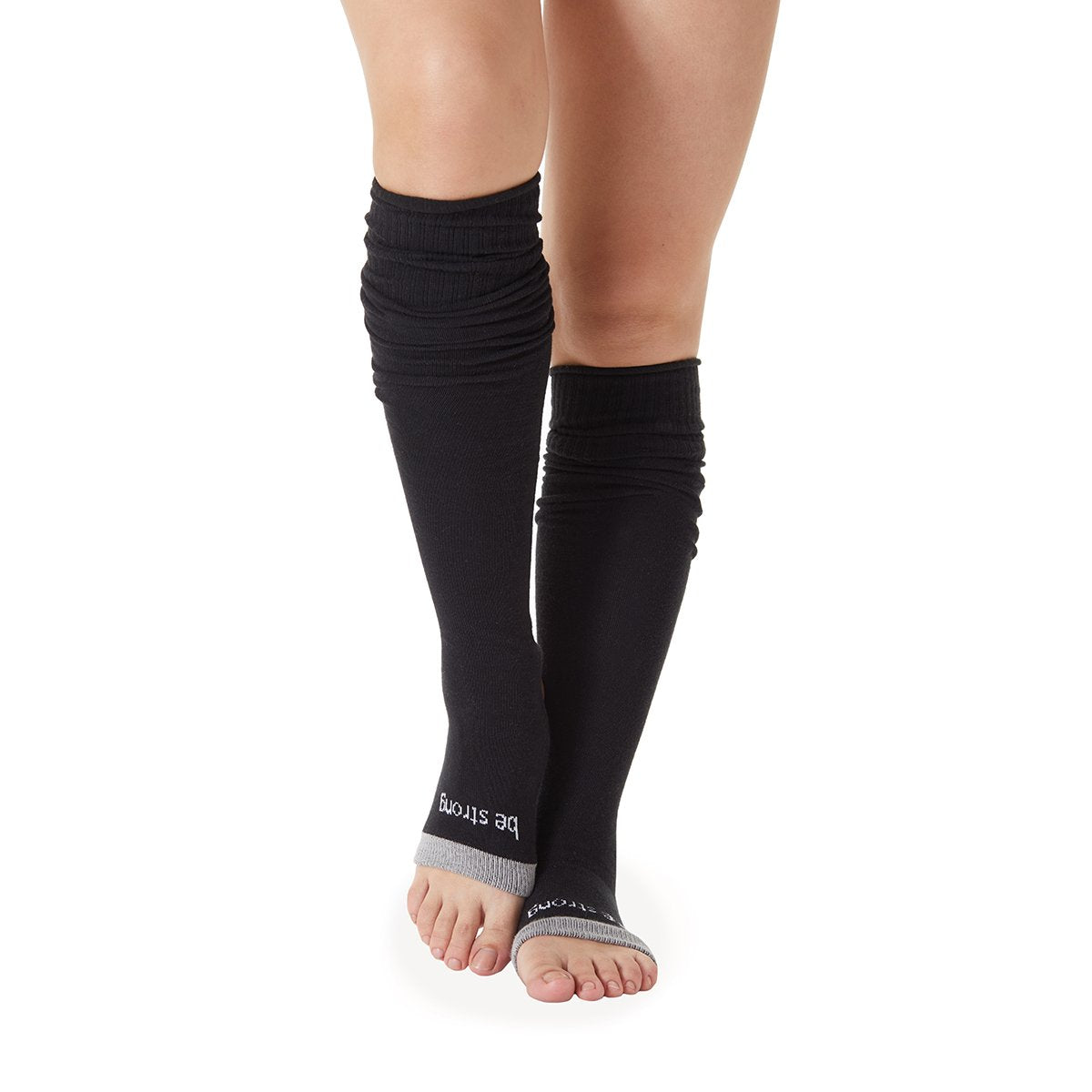 Sticky Be Grip Stirrup Leg Warmers - Black Be Strong